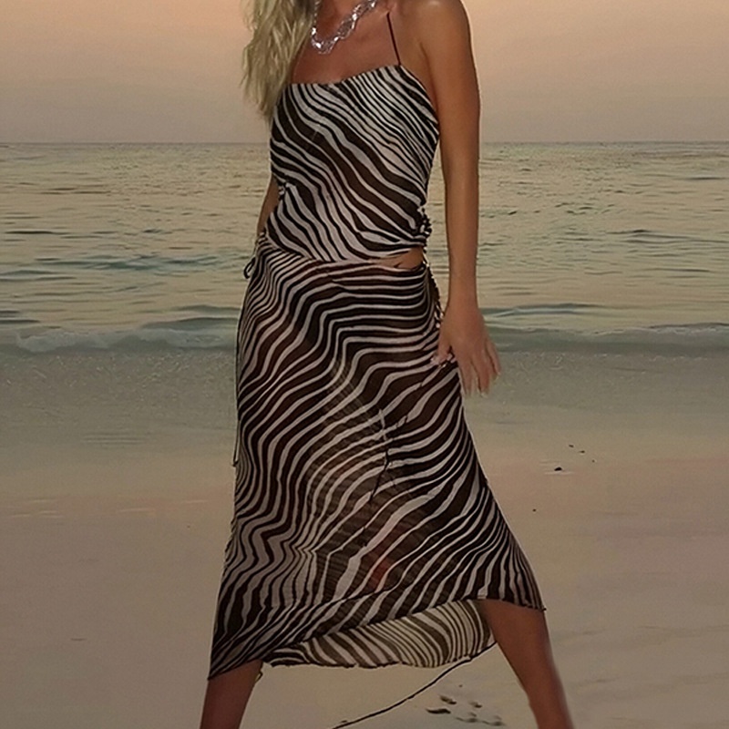 Women's Leopard Print Backless Halter Neck Dress Elegant Style_voghion.com