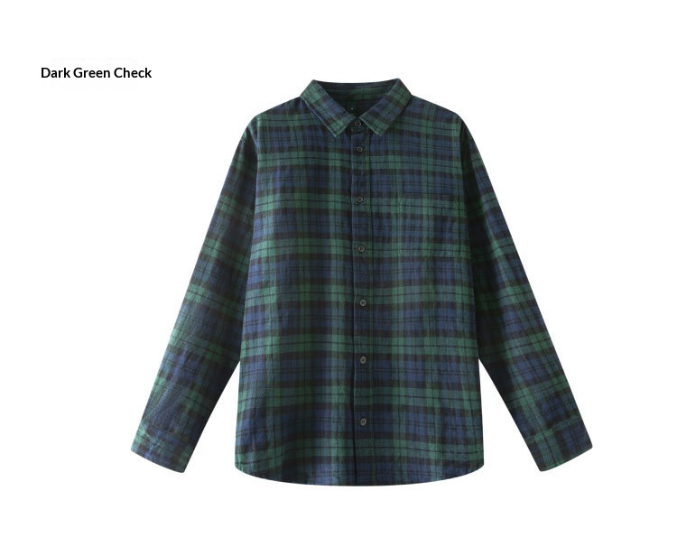 Camicia donna maniche lunghe in flanella cotone autunno_voghion.com