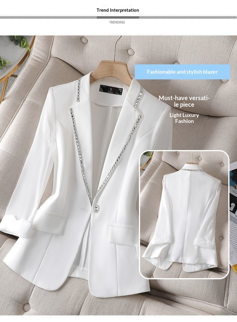 Women's Blazer Jacket Elegant Long Sleeve Lightweight Coat_voghion.com
