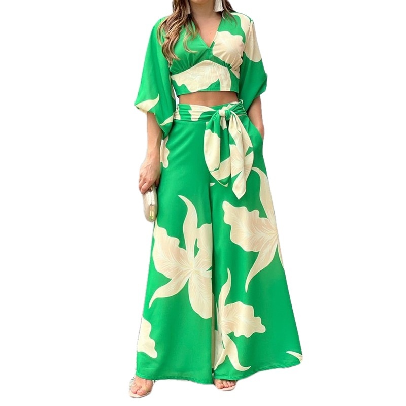 2026 Spring European And American Women's Clothing New Printed Temperament Commuter High Waist Sexy Fashion Casual Suit_voghion.com