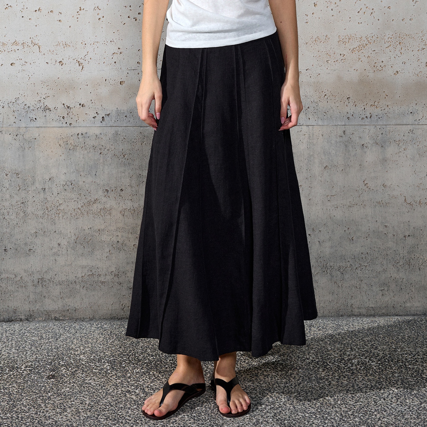 Old Money Ramie Cotton High-Waisted A-Line For Women, Spring/Summer Three-Dimensional Patchwork Fishtail Skirt, Elegant_voghion.com