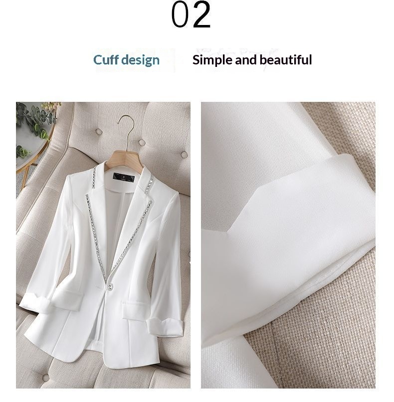 Women's Blazer Jacket Elegant Long Sleeve Lightweight Coat_voghion.com