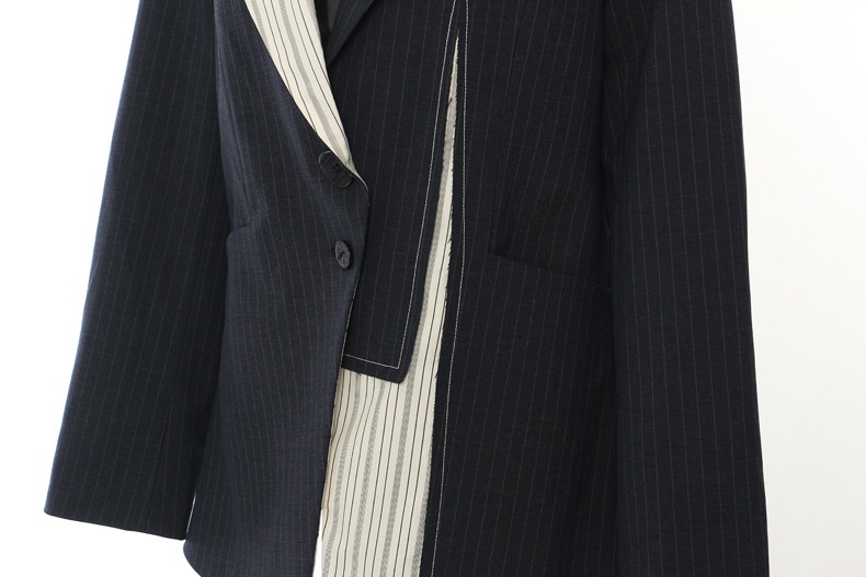 Damska marynarka blazer patchwork color block asymetryczna_voghion.com