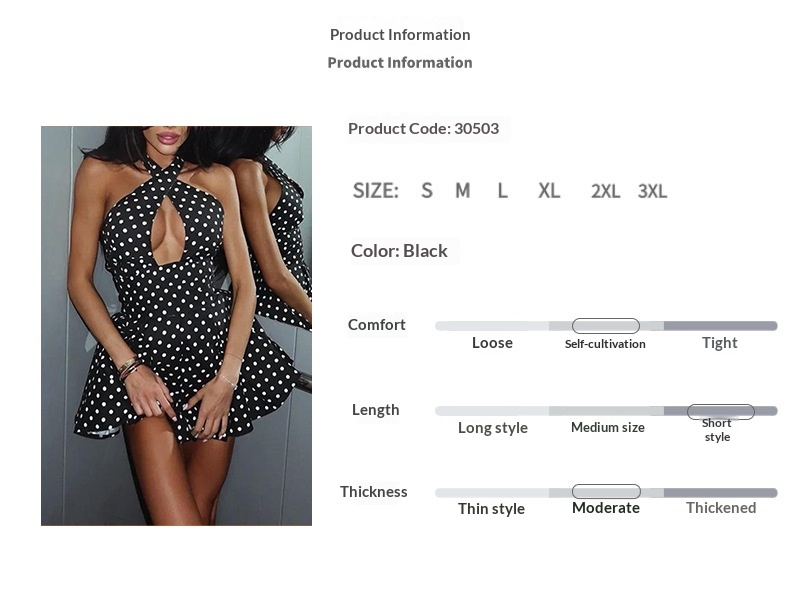 Women's Cross-neck Polka Dot Mini Dress Plus Size Elegant Style_voghion.com
