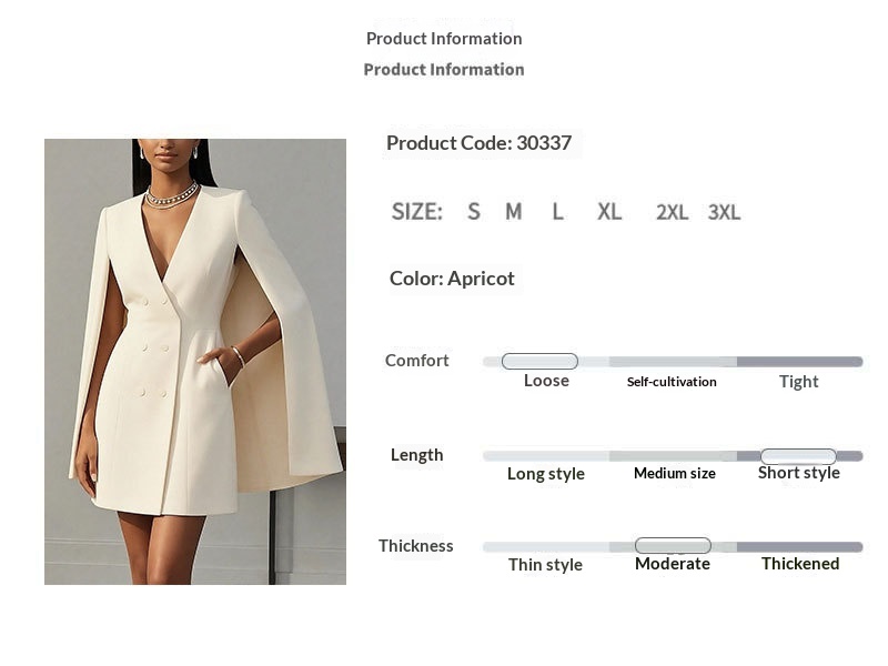 Elegant Double-breasted Shawl Cape Dress For Plus Size Women_voghion.com