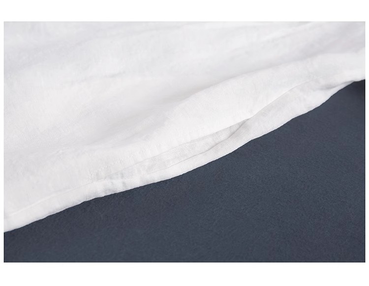 Women's Linen Shirt Dress Pleated Casual Summer Style White_voghion.com
