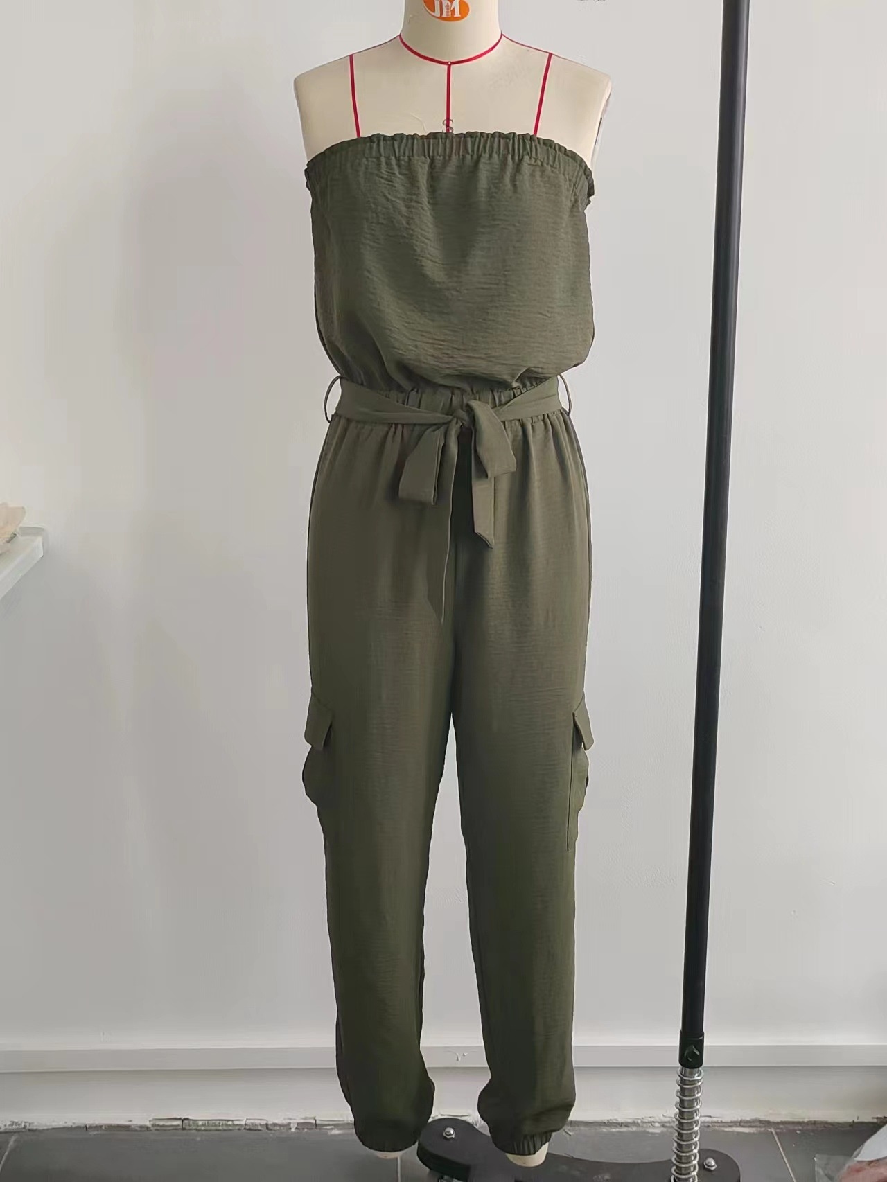 Women's Jumpsuit Solid Colour Strapless Lounge Jumpsuit For Summer_voghion.com