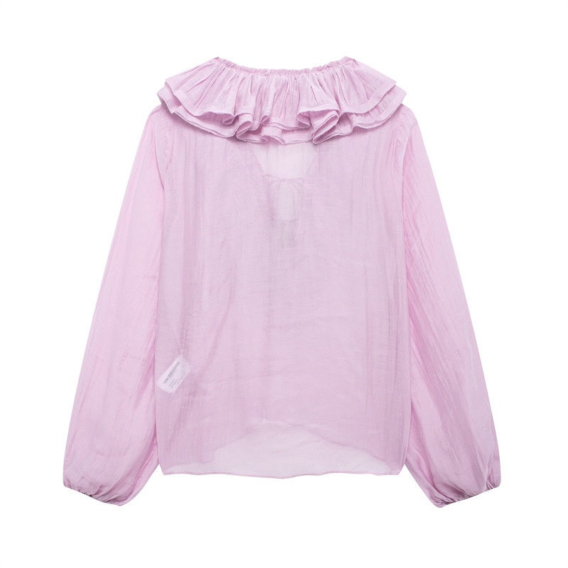 Camicetta donna a maniche lunghe con strati stile europeo_voghion.com
