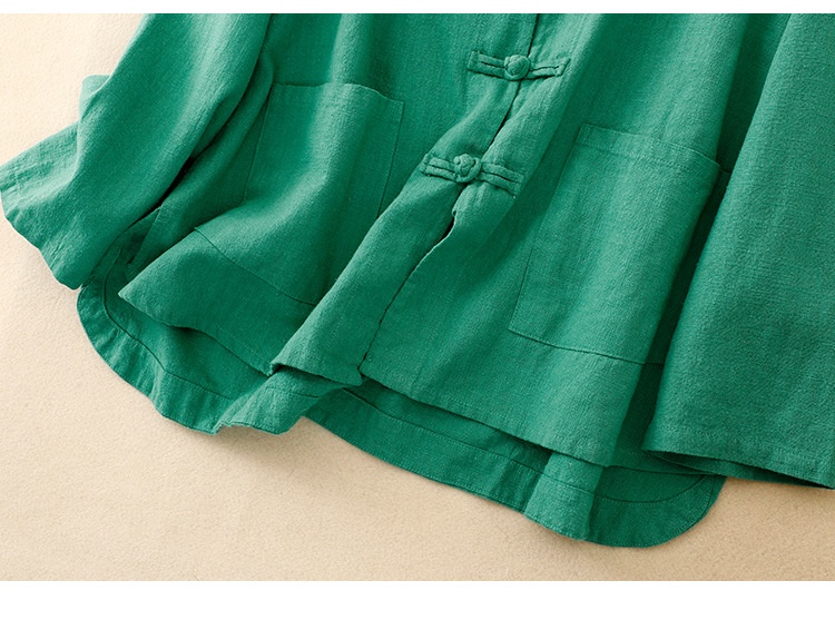 Damen Bluse Aus Baumwoll-leinen Im Chinesischen Stil Locker_voghion.com