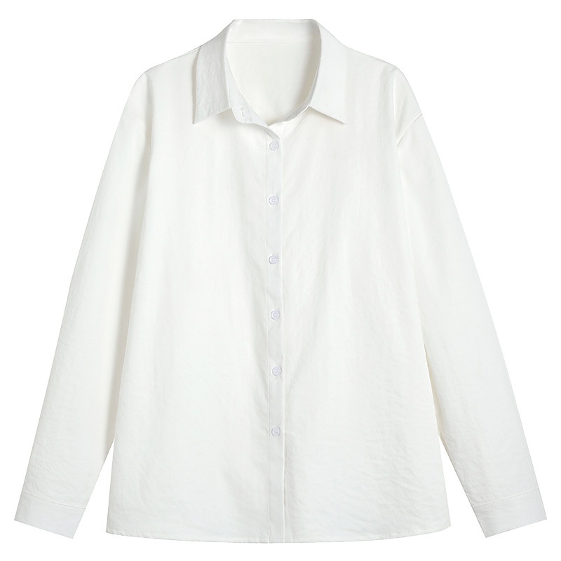 Lässiges Langarmshirt im koreanischen Stil für Damen, neues einfarbiges Oberteil für Frühling und Herbst, schlicht und vielseitig, ideal für den Alltag._voghion.com