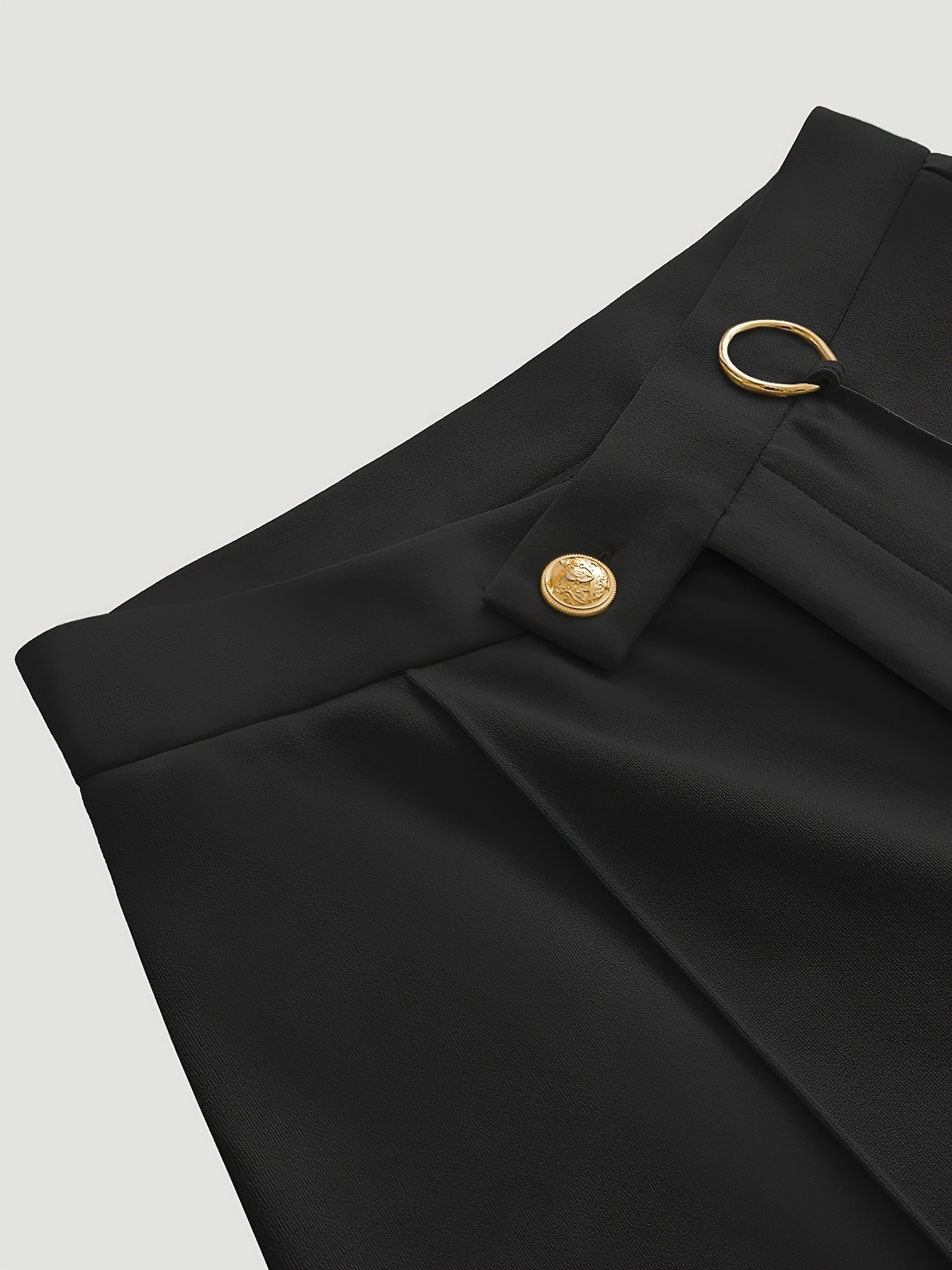 European American Cross-border Women's Trousers, Elegant And Versatile For Commuting, With An Irregular Waist Design,_voghion.com