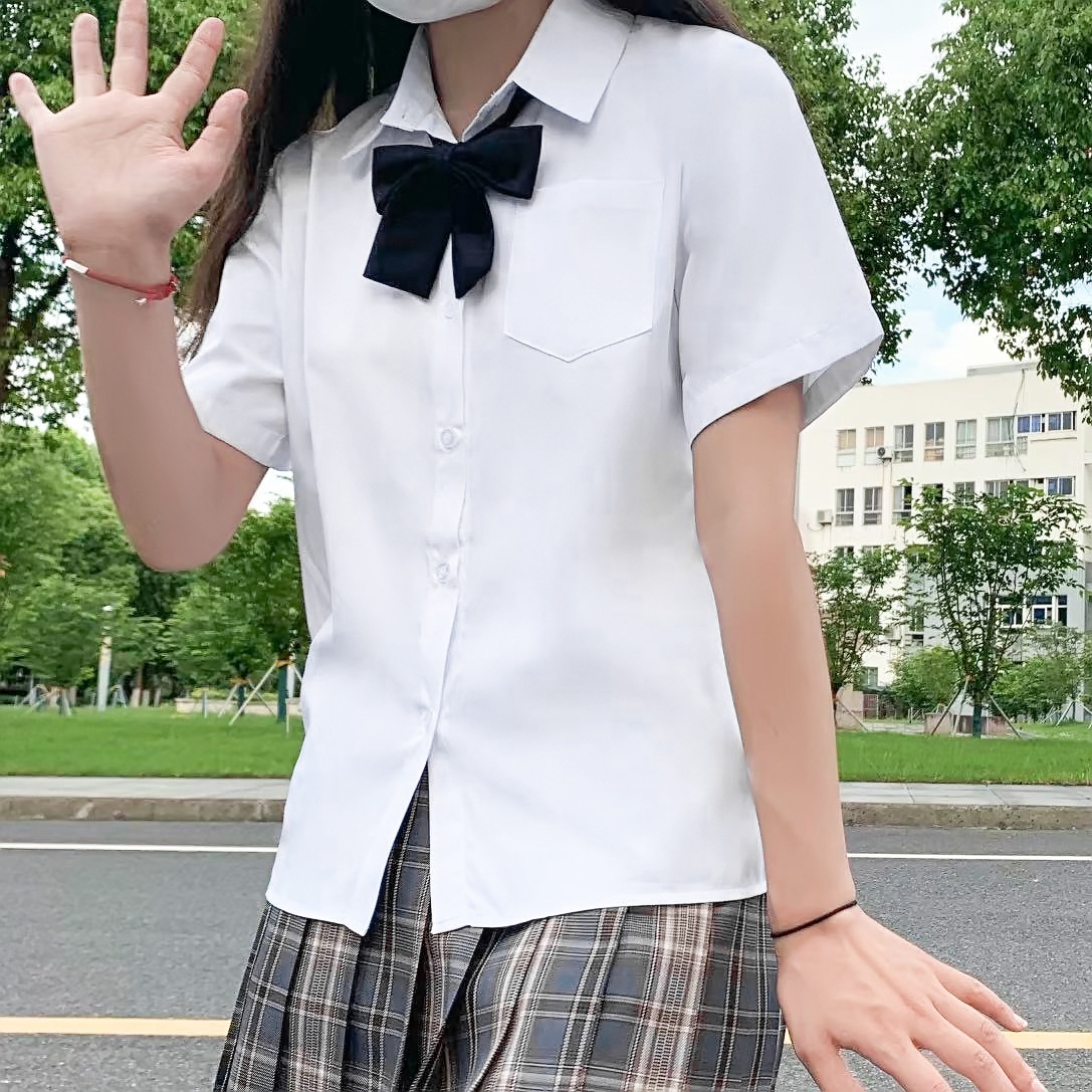 Women's Basic Short-sleeve Shirt With Pointed Collar For Women_voghion.com