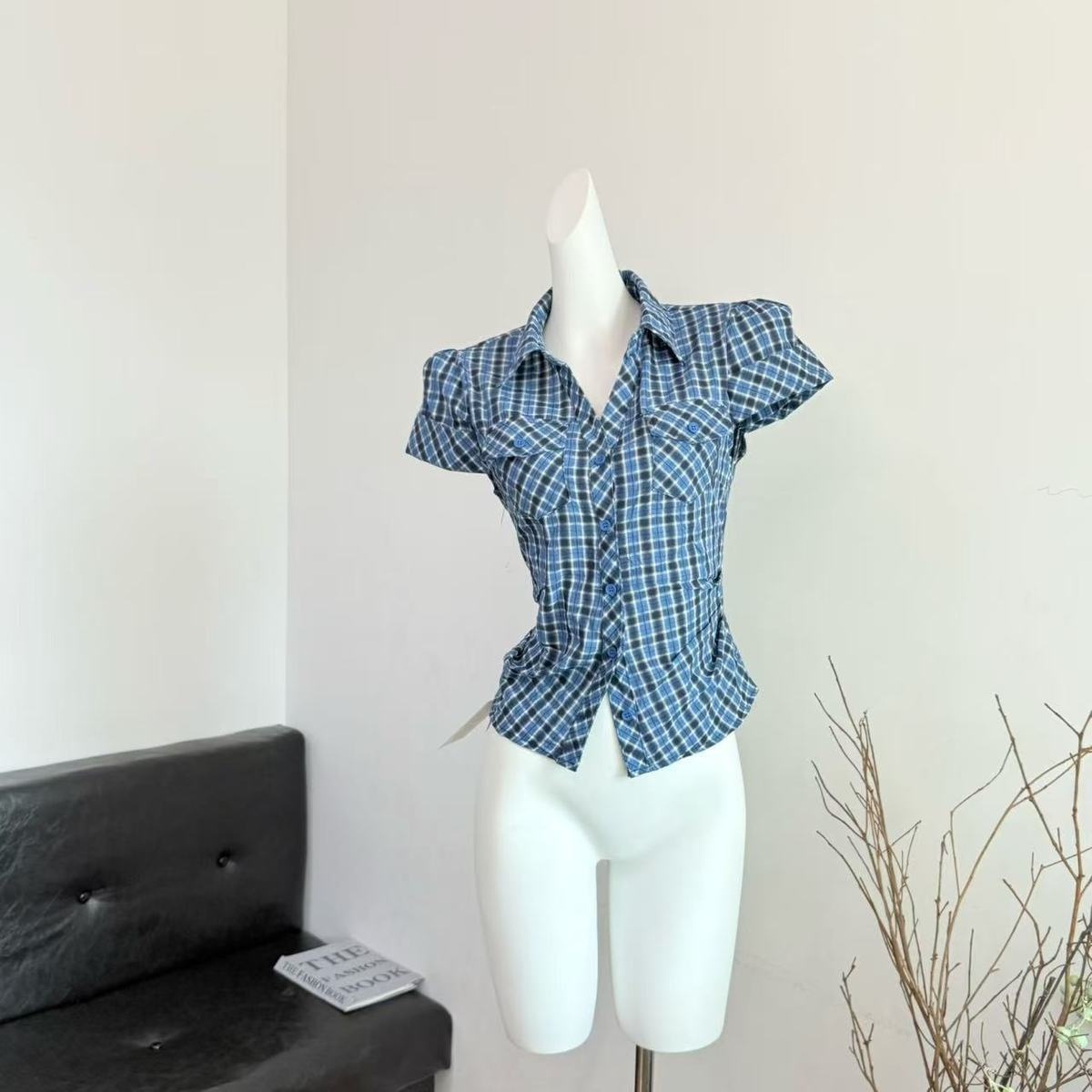 Camicia donna stile coreano con cintura in vita e tasche_voghion.com