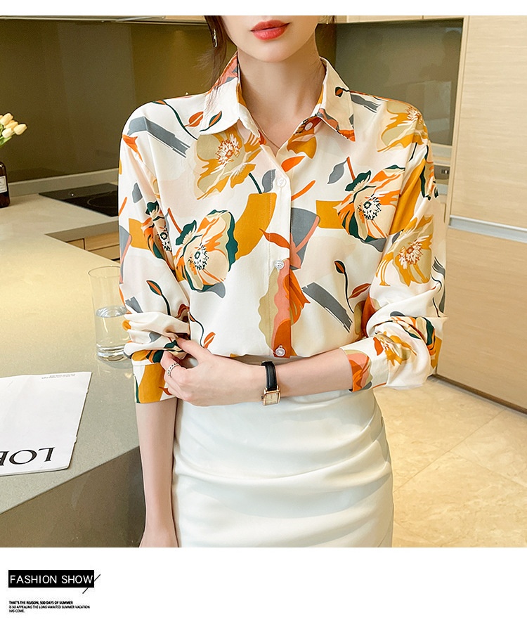 Camicetta elegante da donna a maniche lunghe con fantasia_voghion.com