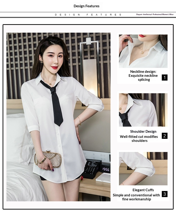 Camicia donna bianca estiva blusa ampia a maniche corte top_voghion.com