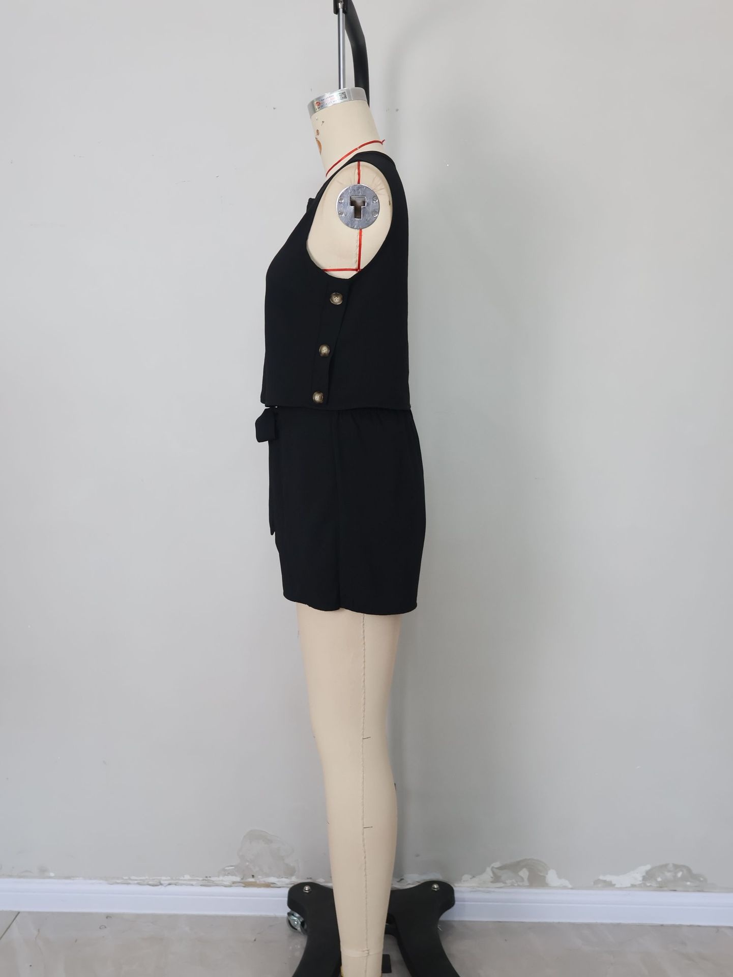 Women's Shorts Two-piece Set With Ruffles And Bow Decoration_voghion.com