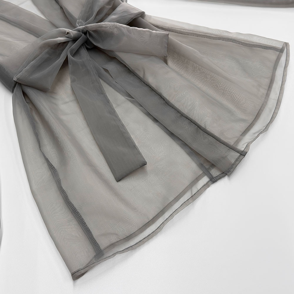 Camicia donna elegante trasparente con maniche a palloncino_voghion.com