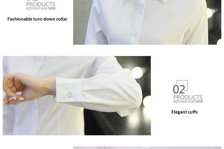 Solid Colour Women's Blouse Korean Style Slim Fit Work Shirt_voghion.com