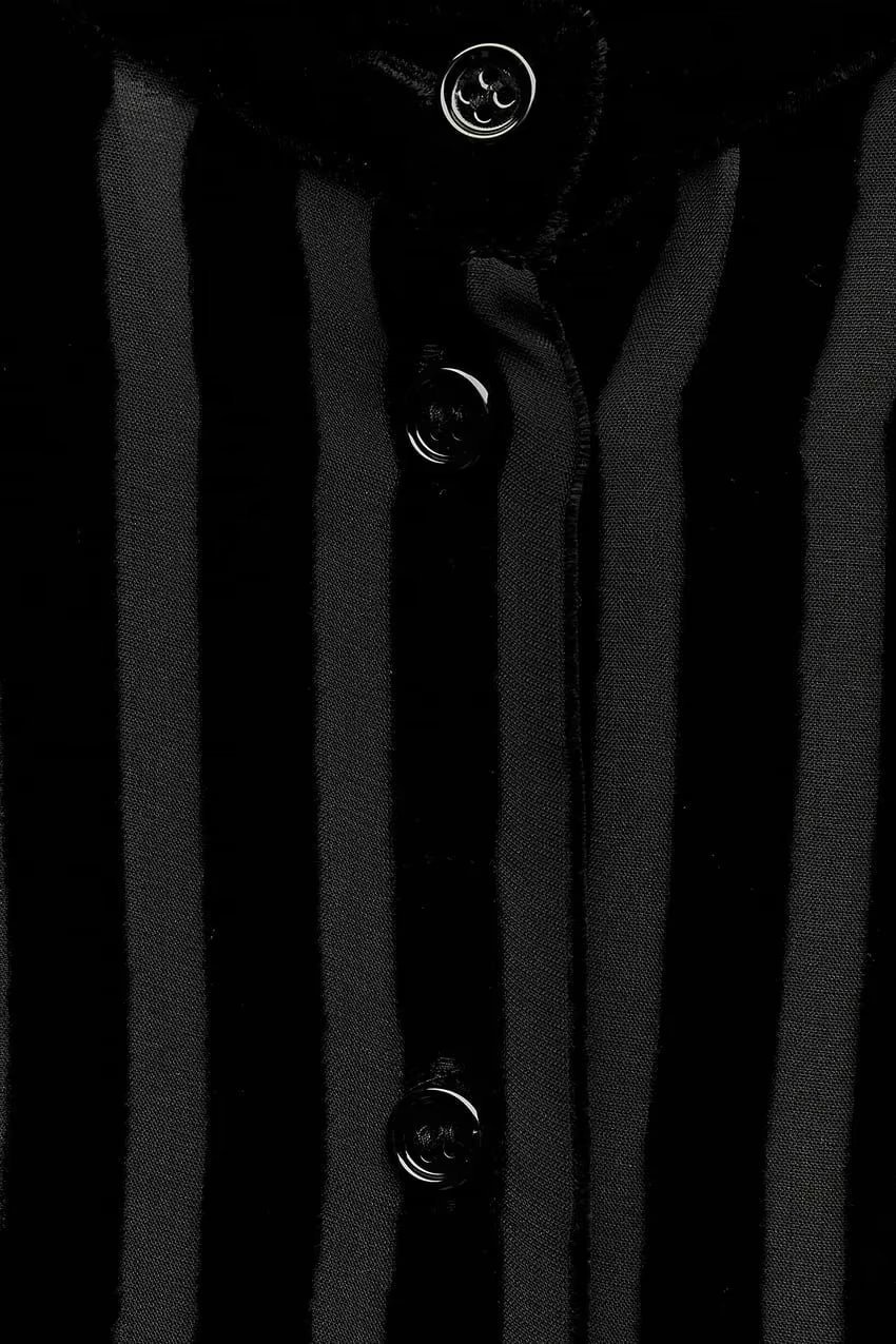 Camicia donna in velluto a righe semitrasparente elegante_voghion.com