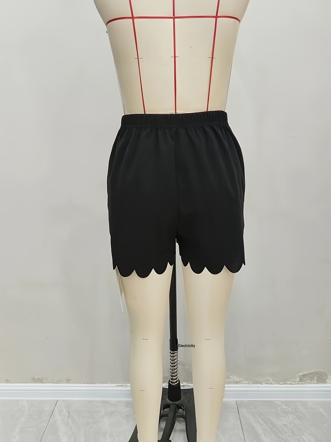 Short en dentelle ondulée décontractée, style européen et américain, polyvalent pour l'été, avec cordon de serrage, jambes larges et légèrement élastique_voghion.com