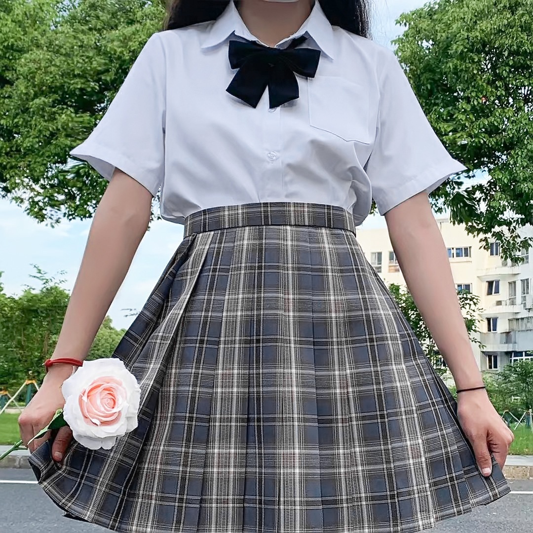 Zhuobei Clothing Manufacturer Offers Wholesale Of JK Uniform Pointed Collar Short-sleeve Basic Casual Women's Shirts,_voghion.com