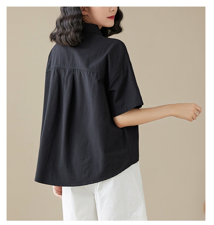 Loose-fitting Irregular Niche Blouse For Women Solid Colour Shirt_voghion.com