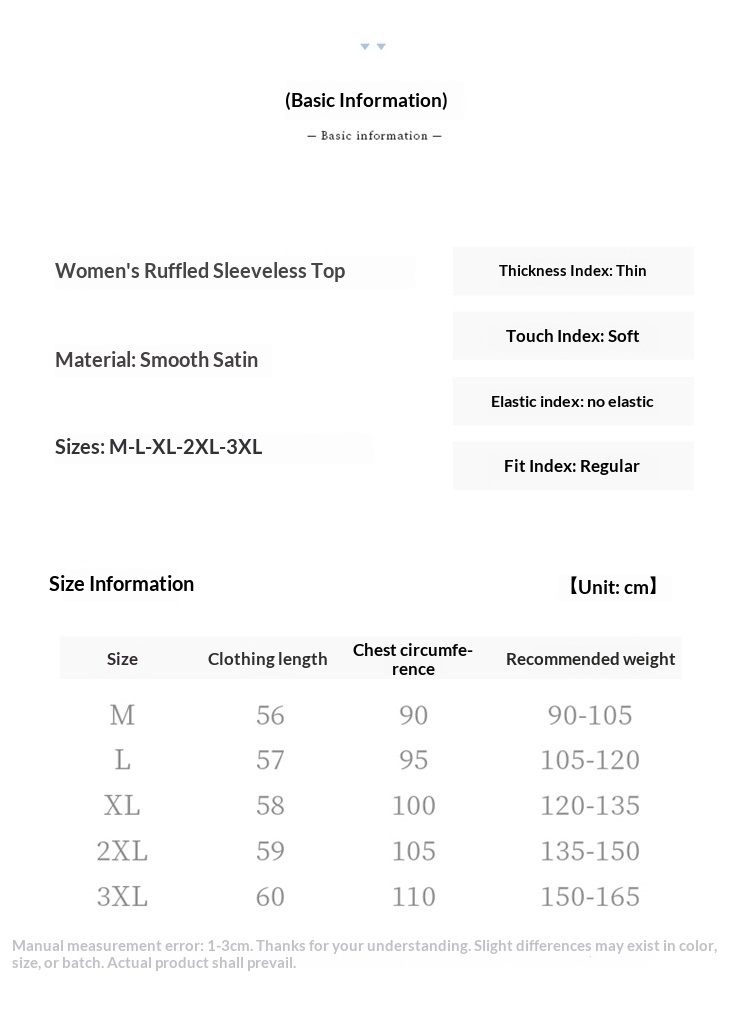 Women's Ruffled Edge Blouse Elegant Versatile Sleeveless Top_voghion.com