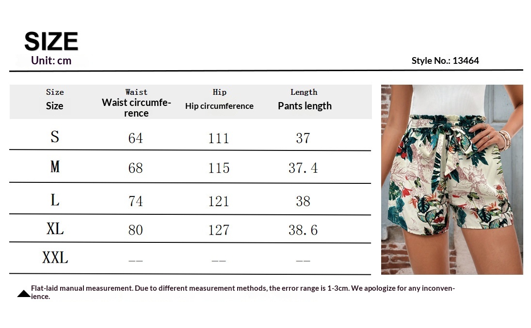 Women's Tropical Print Wide-leg Shorts With Drawstring_voghion.com