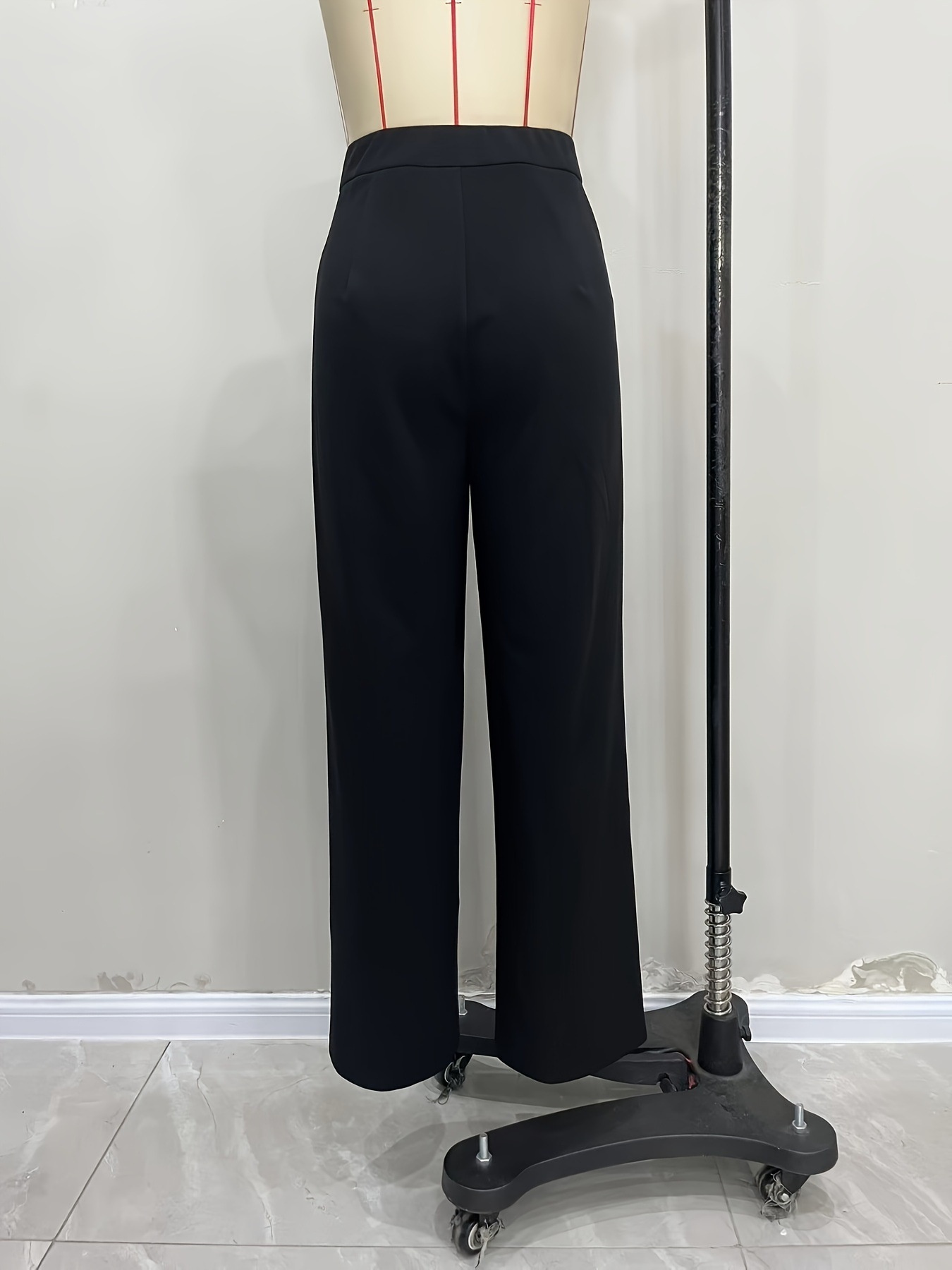 European American Cross-border Women's Trousers, Elegant And Versatile For Commuting, With An Irregular Waist Design,_voghion.com