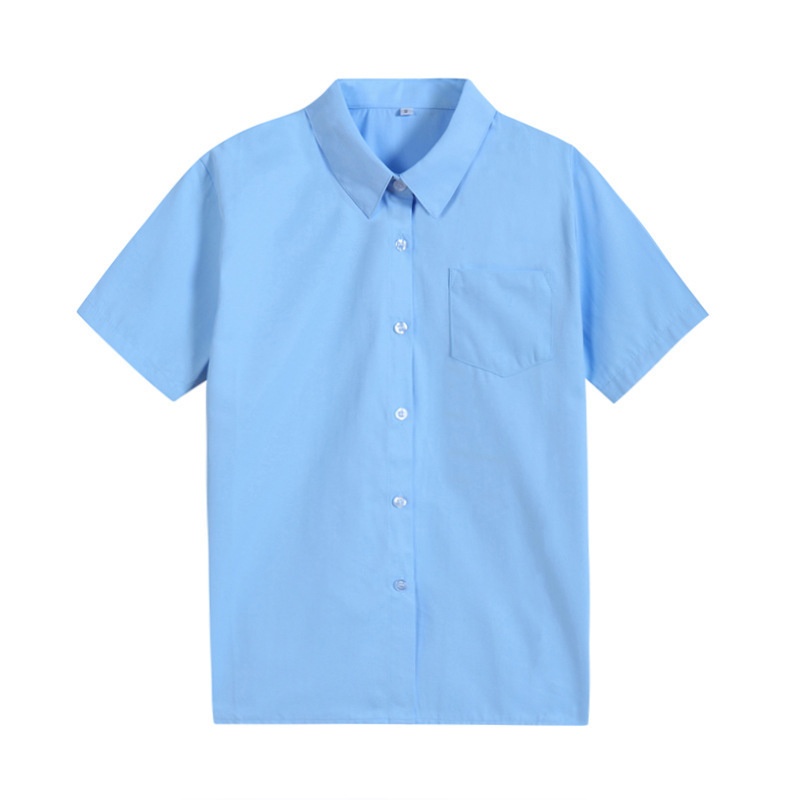 Women's Basic Short-sleeve Shirt With Pointed Collar For Women_voghion.com