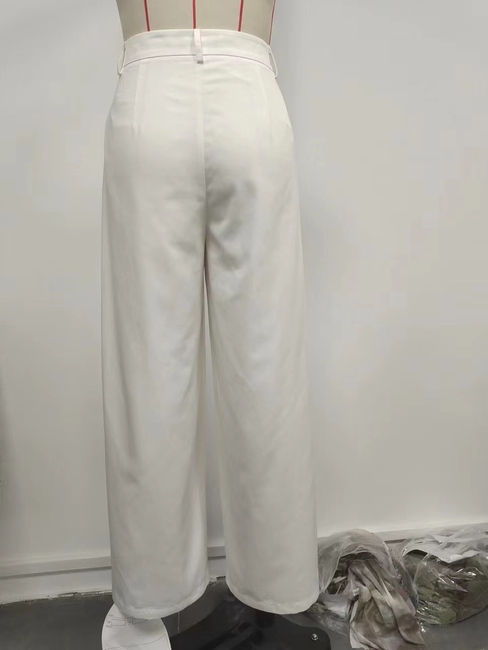 Women's High Waisted Wide Leg Pants Solid Colour Drapey Trousers_voghion.com