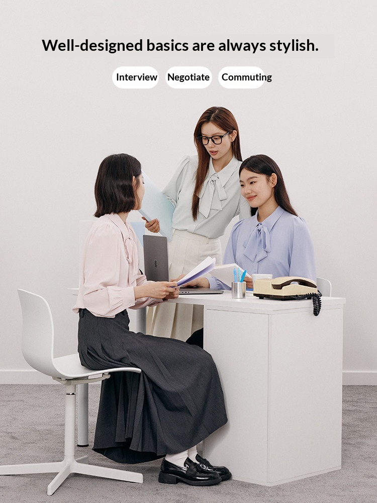 Camicia donna elegante in chiffon con fiocco per colloquio lavoro_voghion.com