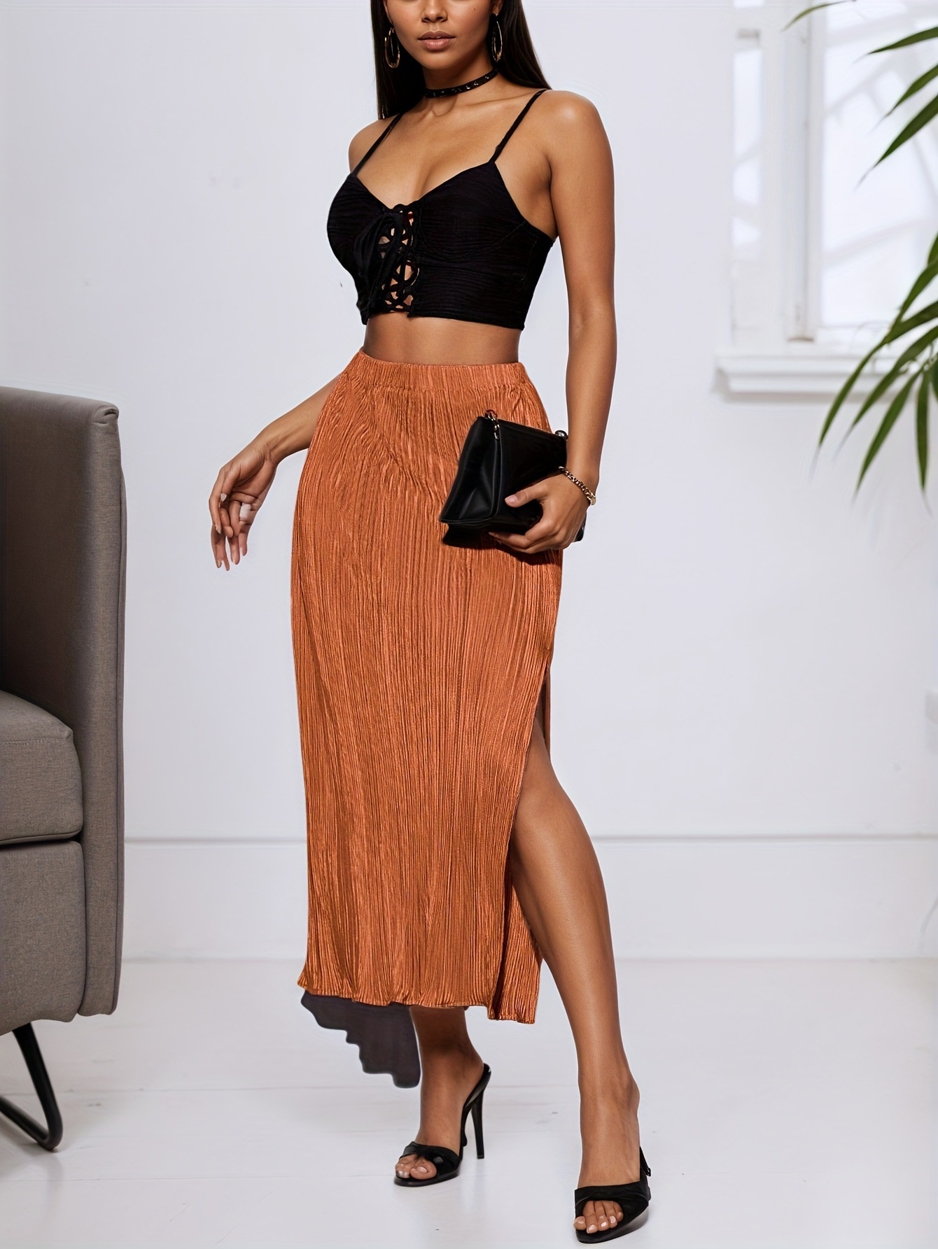 Women's High-waisted Skirt Elegant Summer Plus Size Skirt_voghion.com
