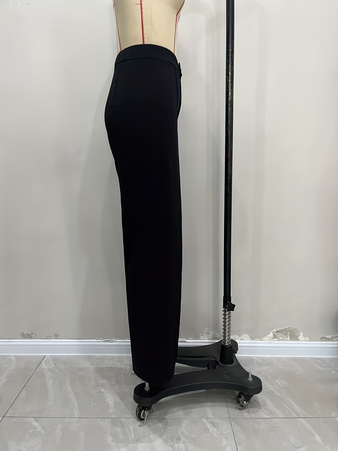 European American Cross-border Women's Trousers, Elegant And Versatile For Commuting, With An Irregular Waist Design,_voghion.com