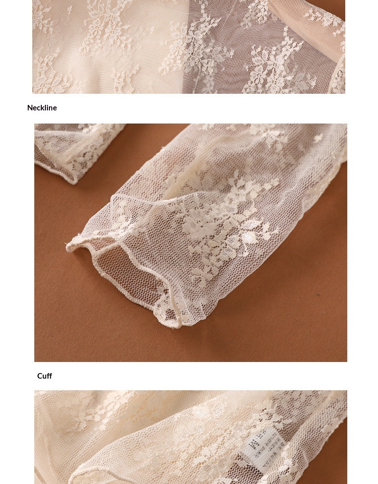 Camicia donna maniche lunghe in pizzo top elegante in mesh_voghion.com
