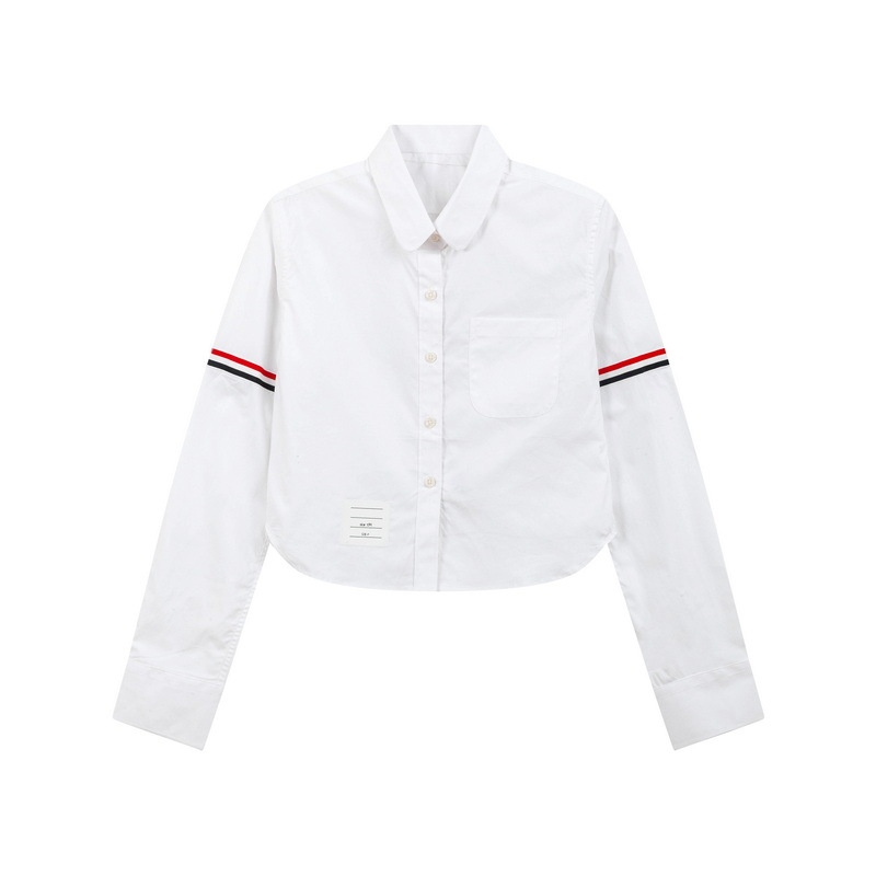 TB JL Nuova camicia da donna, camicetta corta a maniche lunghe e vita alta per ragazze, top giovanile alla moda e di tendenza_voghion.com