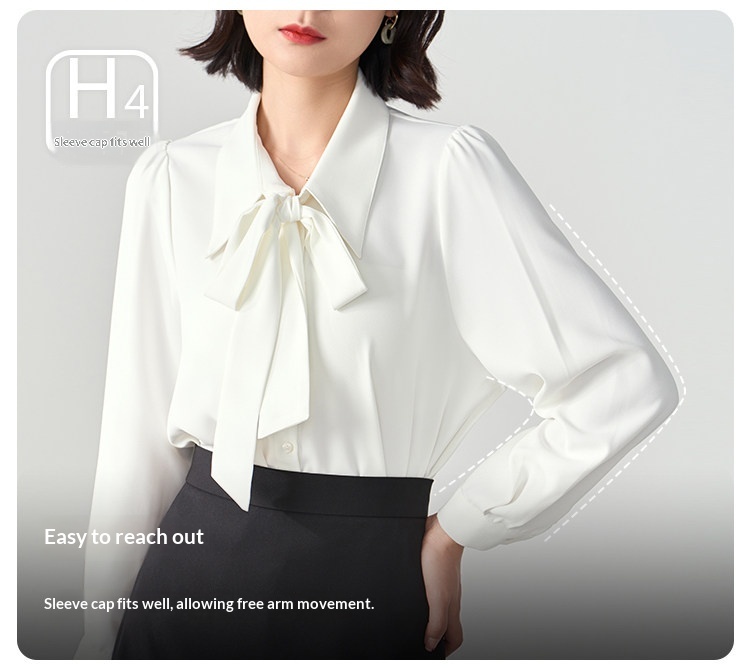 Camicia donna elegante in chiffon con fiocco per colloquio lavoro_voghion.com