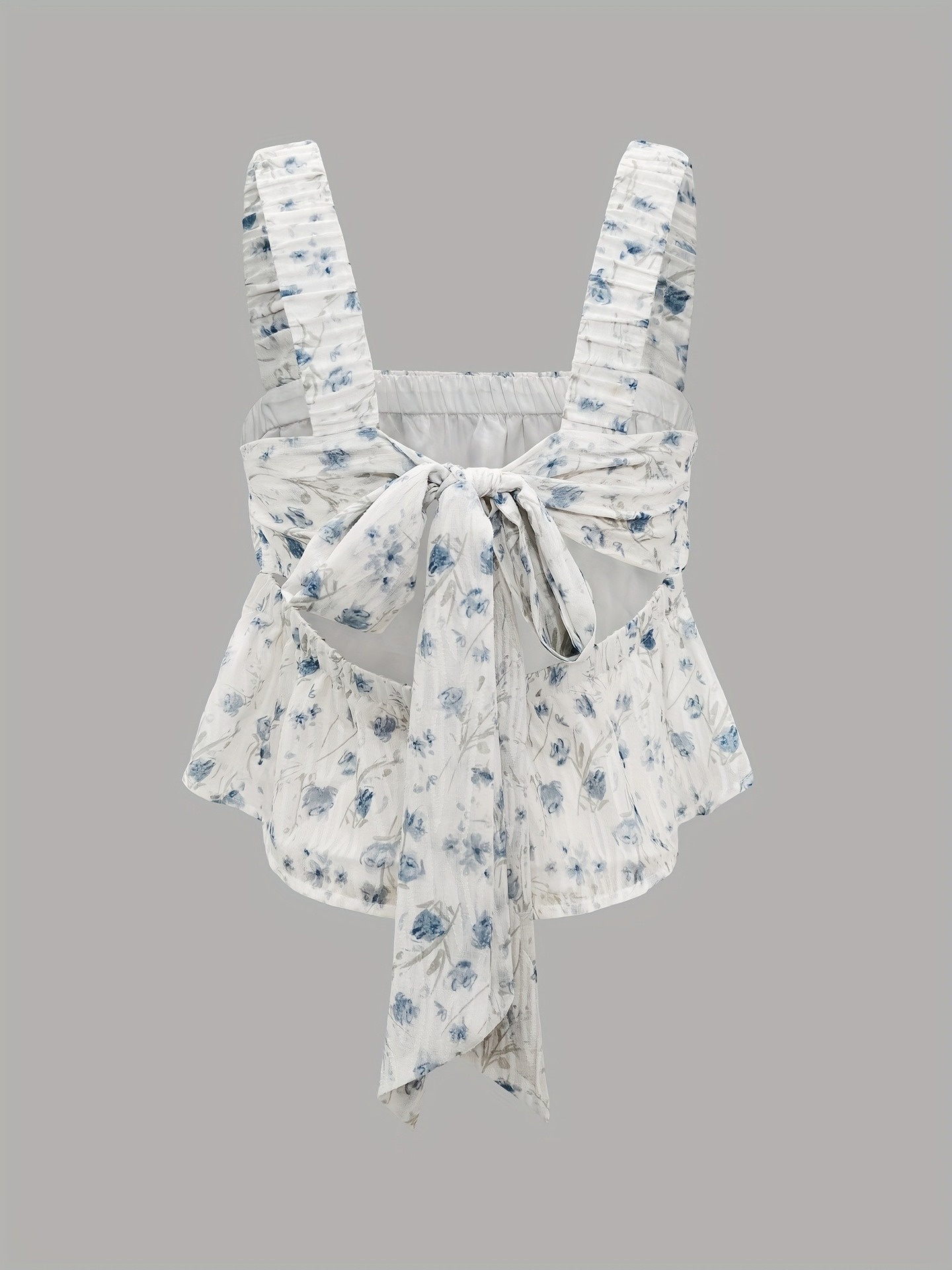 Women's T-shirt With Square Neck And Ruched Back Straps Loose Fit_voghion.com