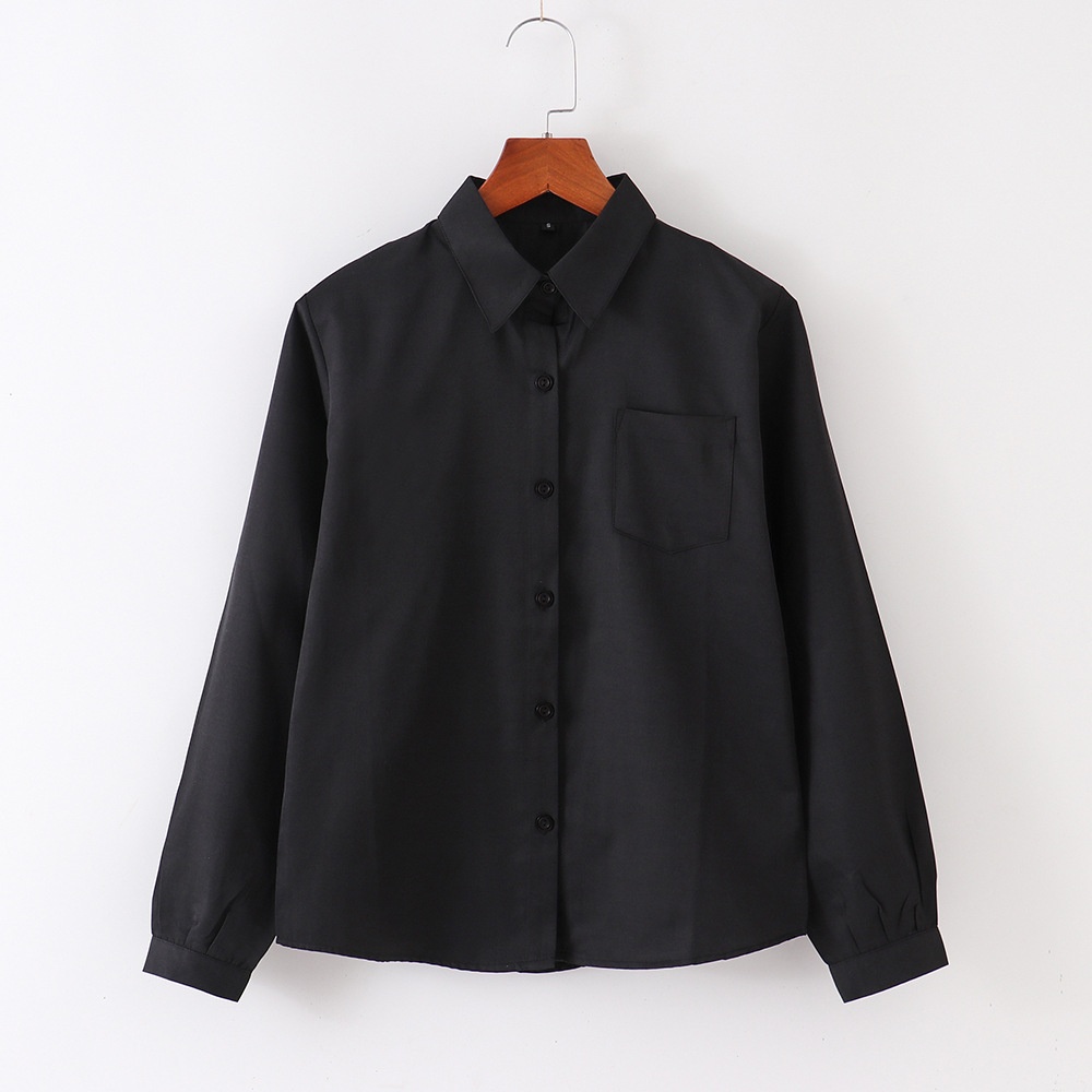 Camicia bianca da uniforme JK giapponese, top da studente, uniforme scolastica in stile giapponese, maniche lunghe, colletto quadrato appuntito, angolo_voghion.com