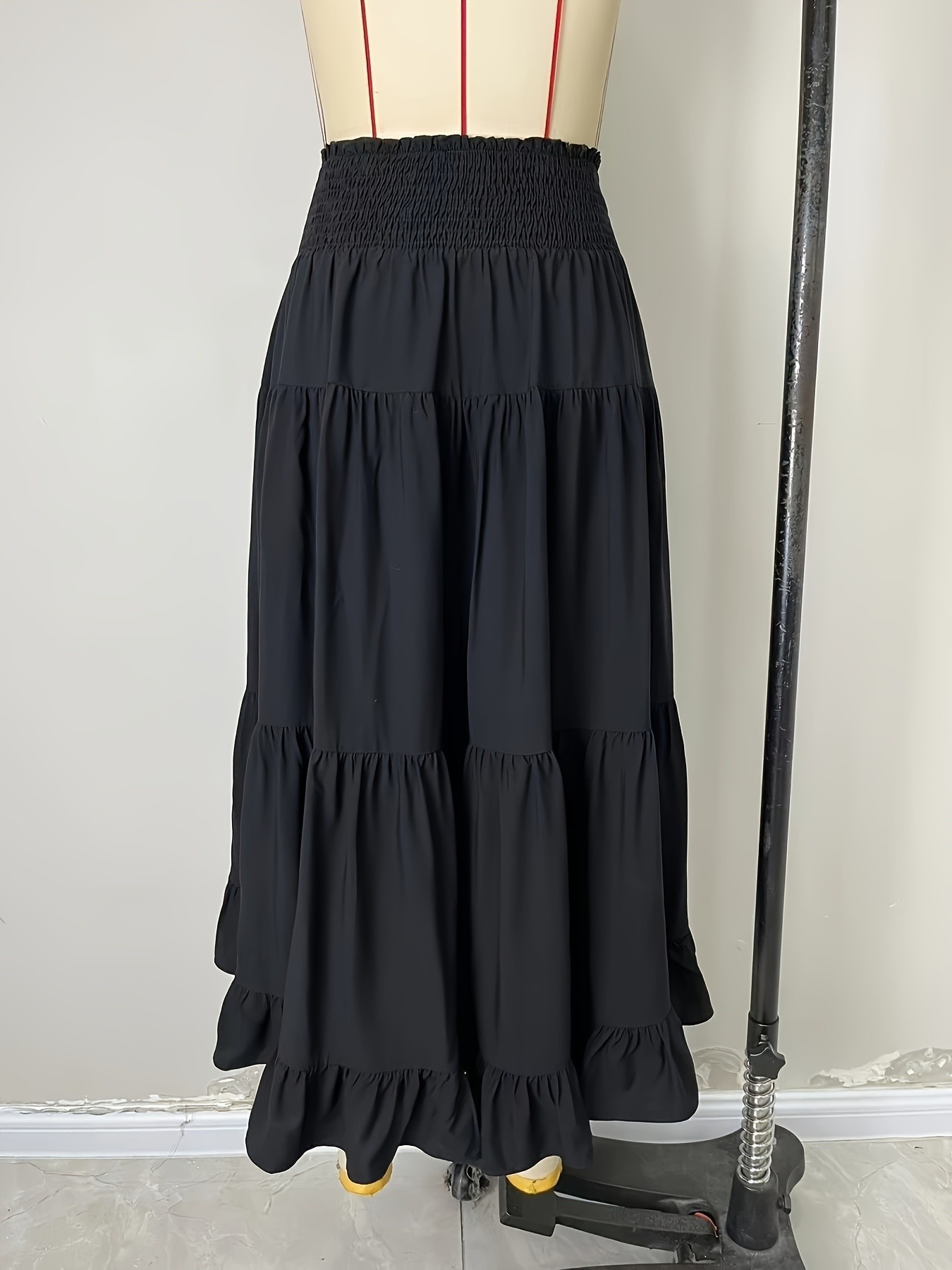 Women's High-waisted Ruffled Asymmetrical Skirt For Summer_voghion.com