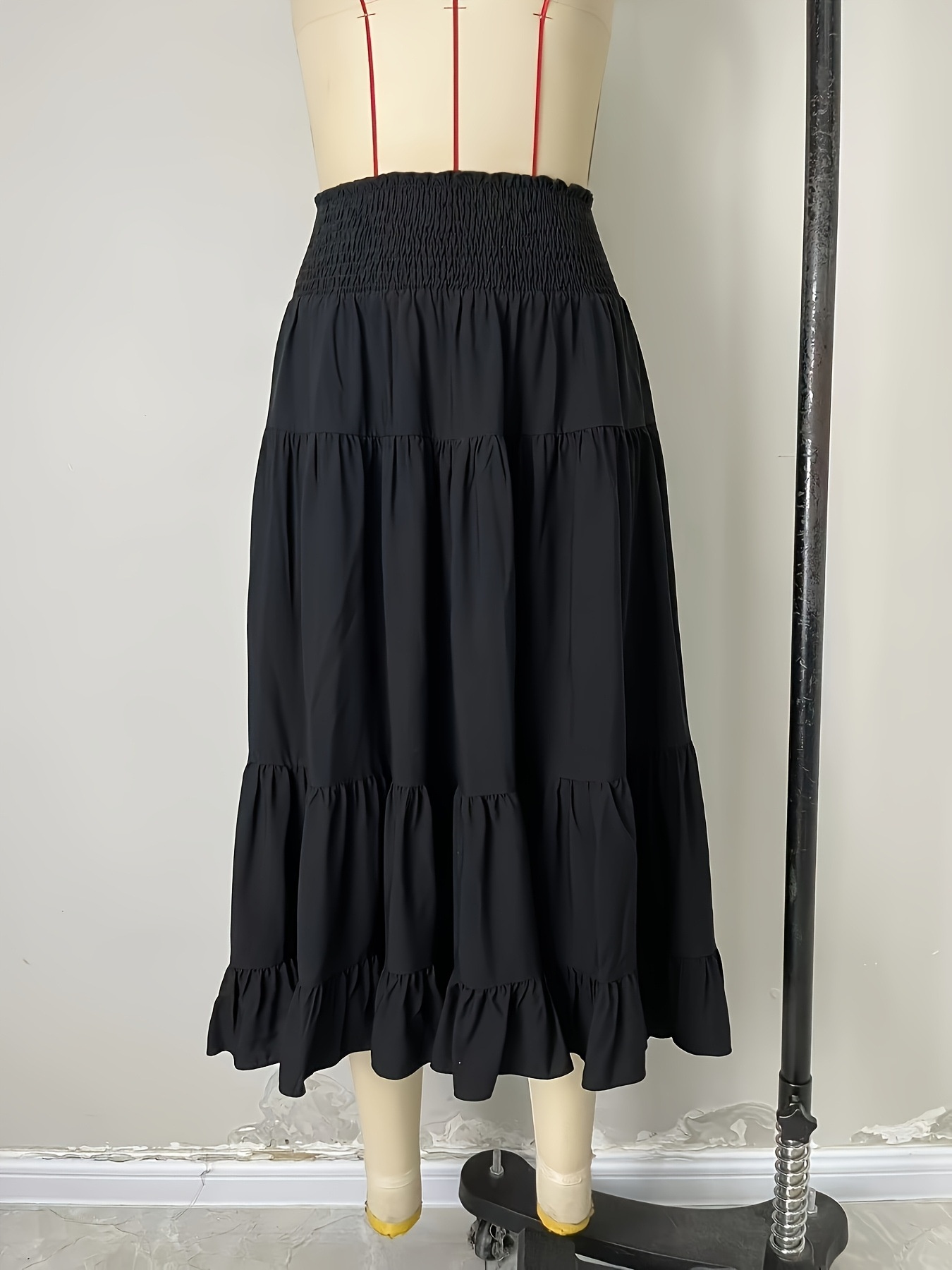Women's High-waisted Ruffled Asymmetrical Skirt For Summer_voghion.com