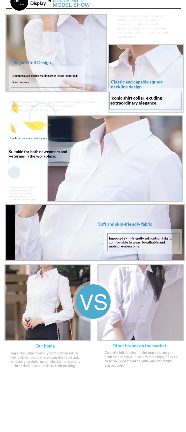 Camicia bianca donna slim fit maniche lunghe stile coreano_voghion.com