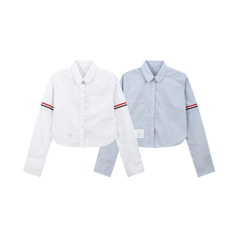 TB JL Nuova camicia da donna, camicetta corta a maniche lunghe e vita alta per ragazze, top giovanile alla moda e di tendenza_voghion.com