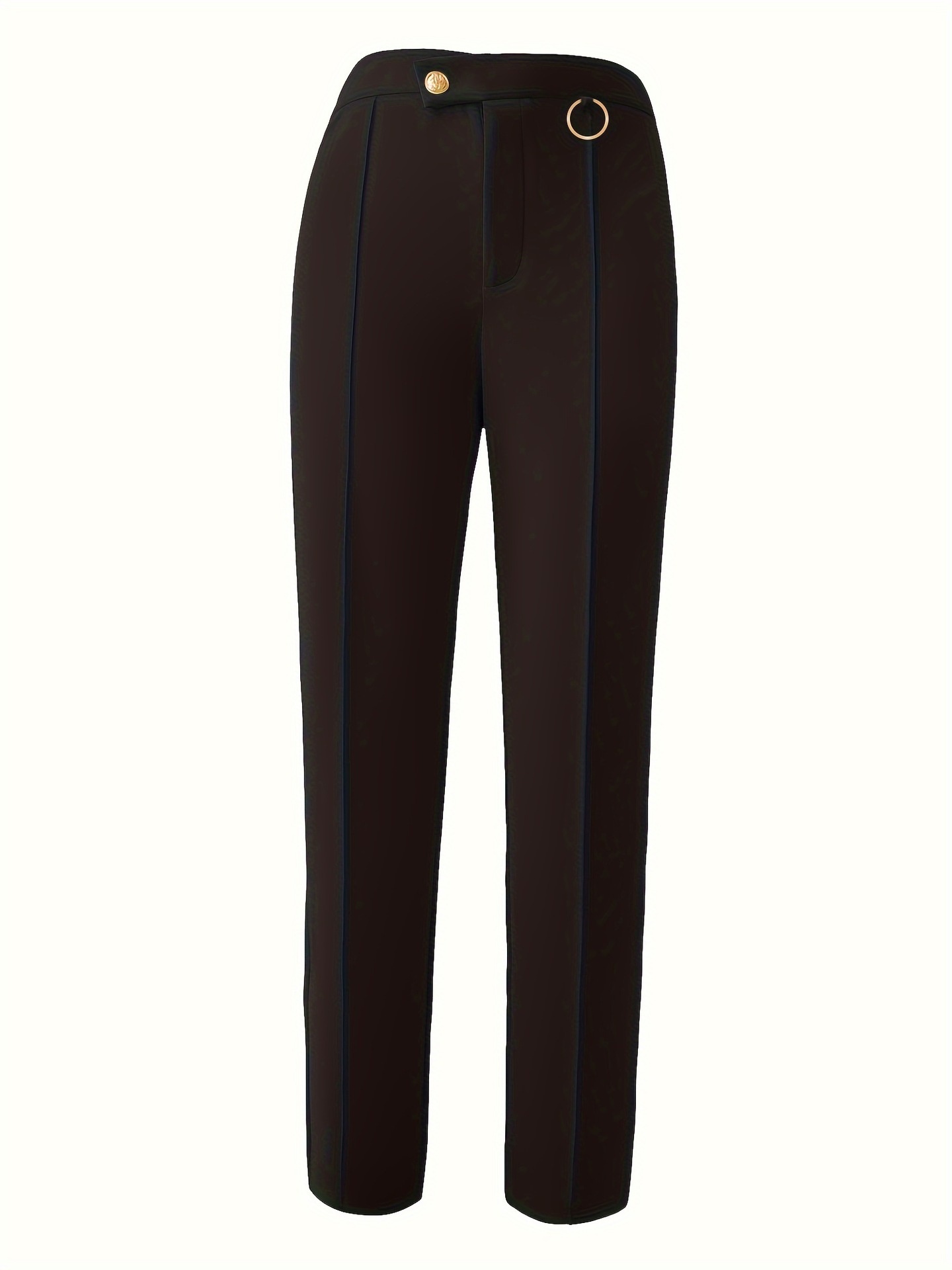 European American Cross-border Women's Trousers, Elegant And Versatile For Commuting, With An Irregular Waist Design,_voghion.com