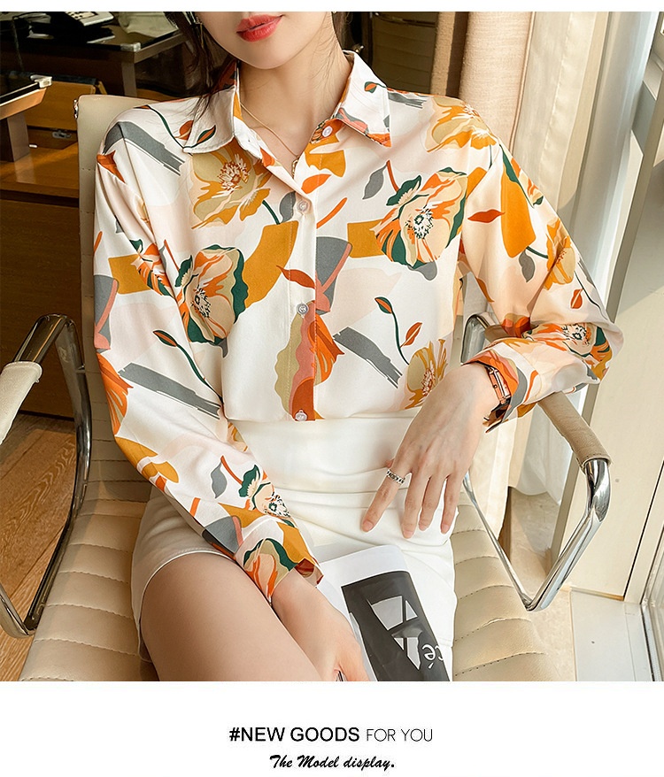 Camicetta elegante da donna a maniche lunghe con fantasia_voghion.com