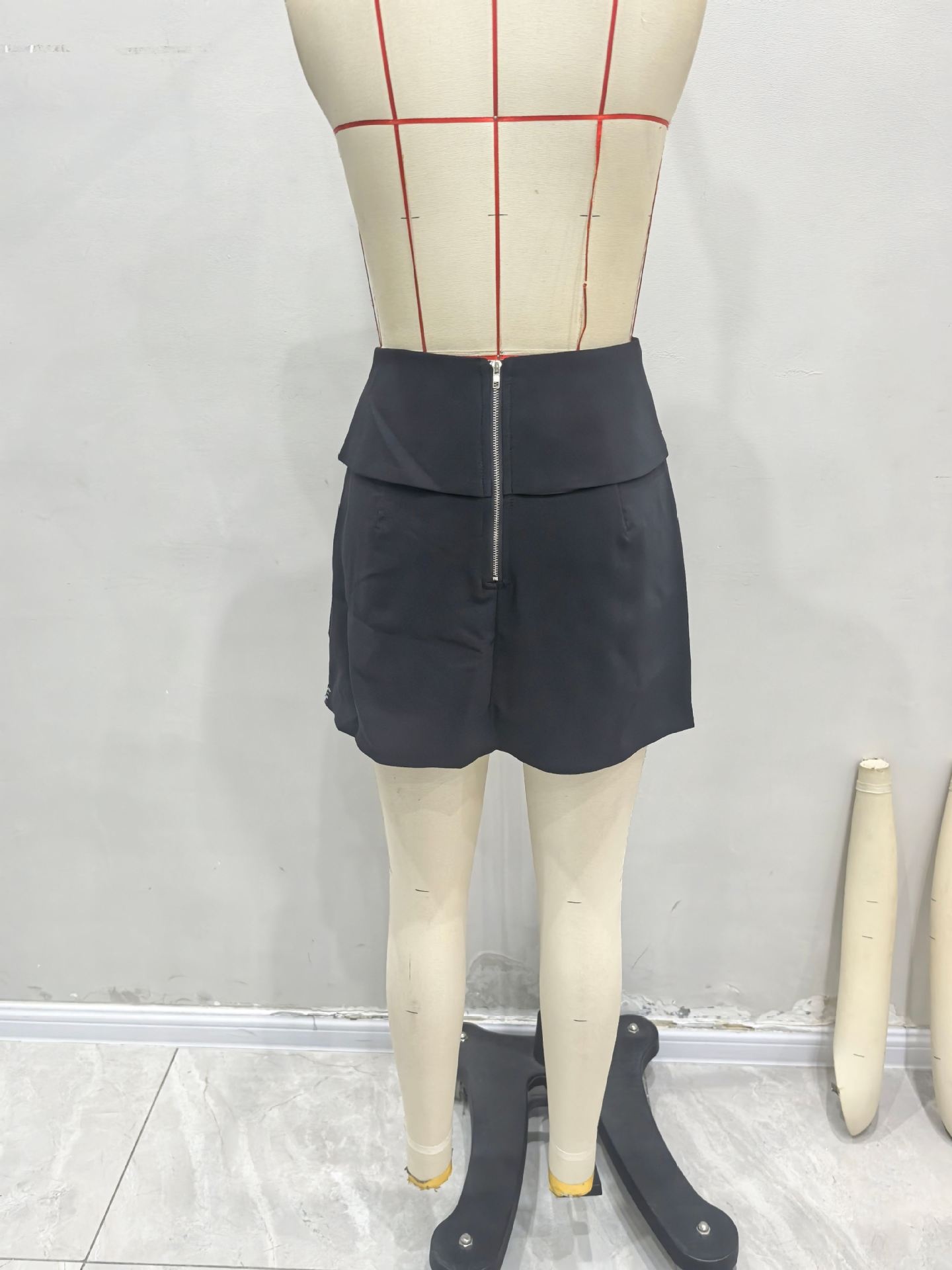 European American Cross-border Women's Clothing: Irregular Bodycon Skirt-pants With Rhinestone Trim And Zipper, Sexy_voghion.com