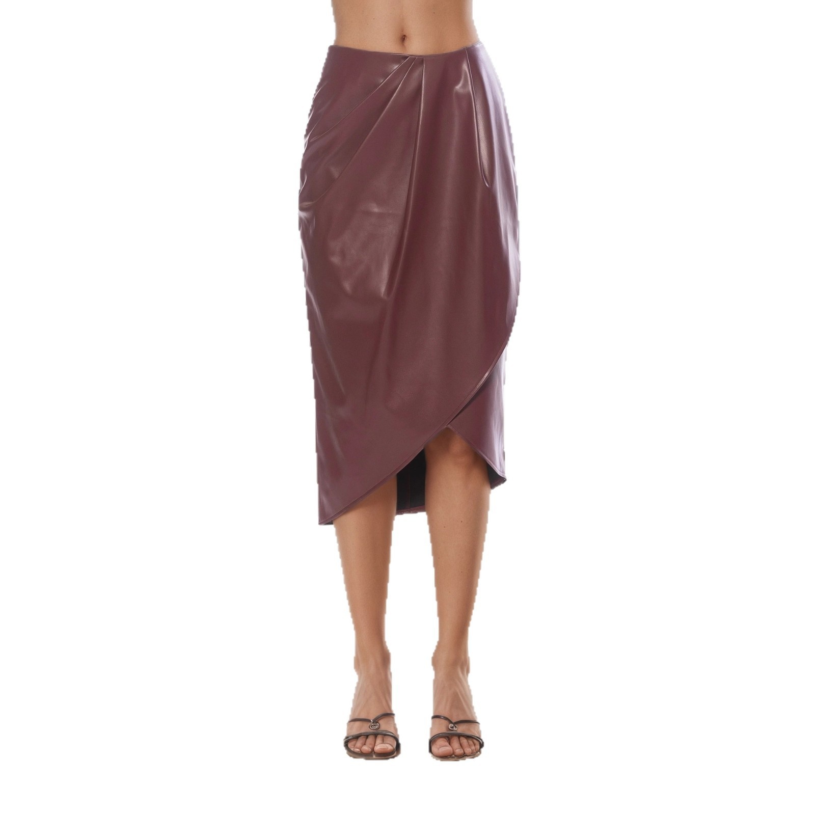 Grensoverschrijdende premium PU-leren 2025 Herfst Nieuwe Mode Hoge Taille Slim Fit Bodycon Rok met Split_voghion.com