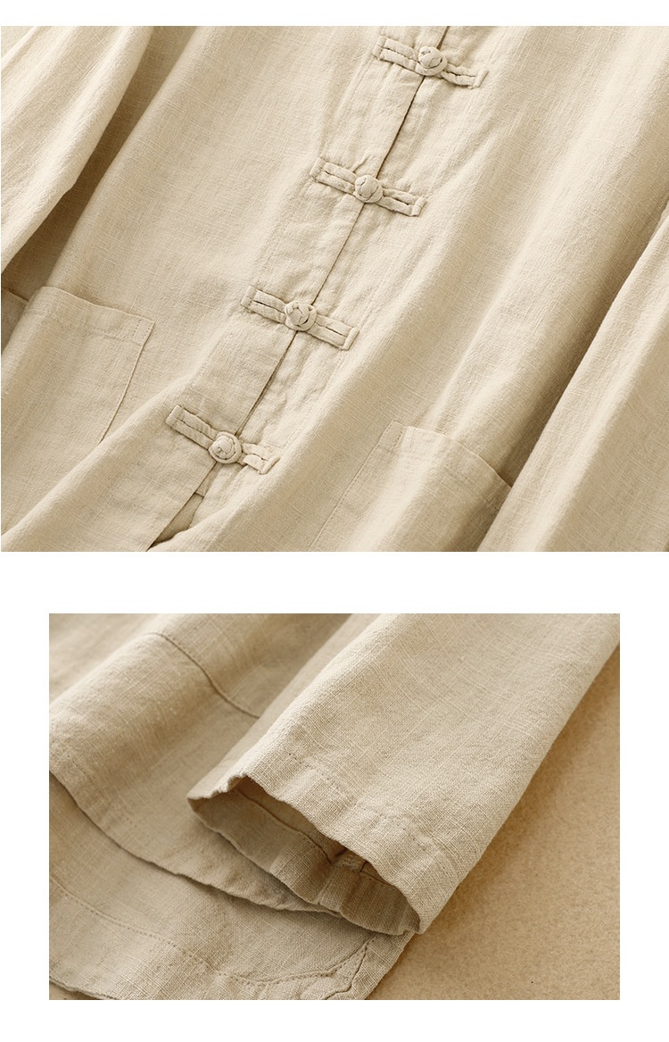 Damen Bluse Aus Baumwoll-leinen Im Chinesischen Stil Locker_voghion.com
