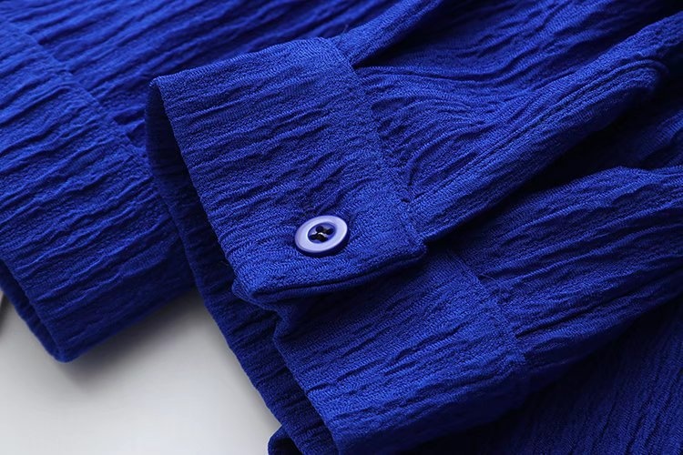 Elegante Damen Langarmbluse Aus Knitterstoff Für Den Alltag_voghion.com