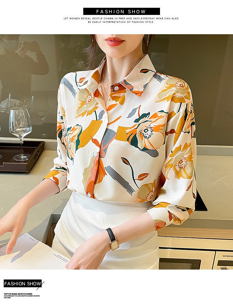 Camicetta elegante da donna a maniche lunghe con fantasia_voghion.com